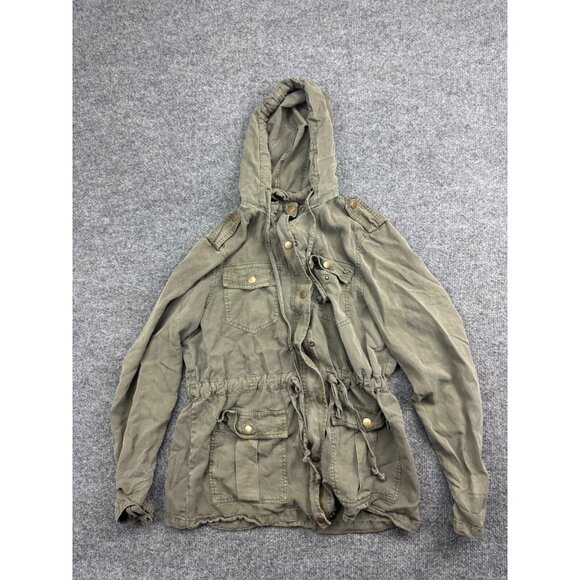 Angie Jacket Women's Small Army Green Full Zip Hooded Military Utility - Picture 1 of 7